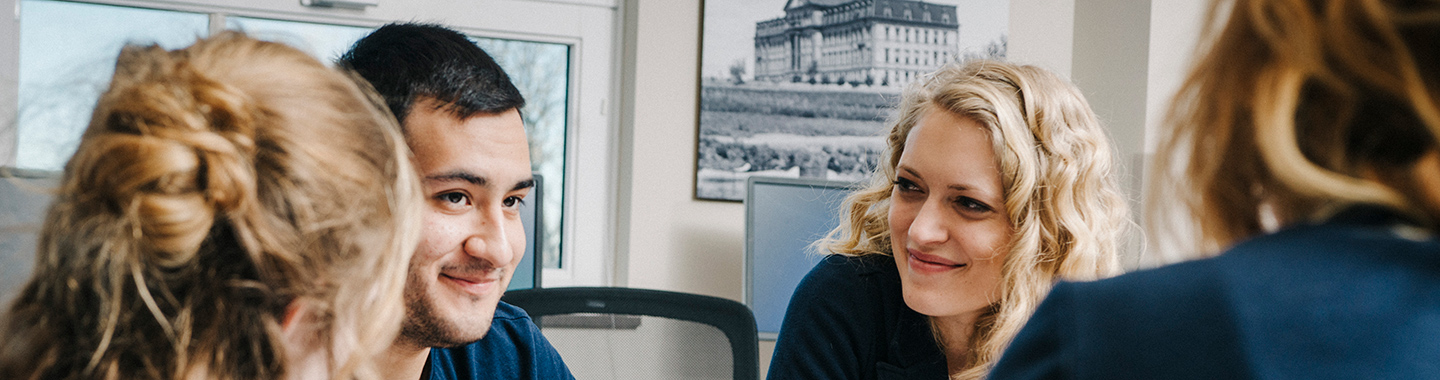 Students and advisors in Career and Professional Development office