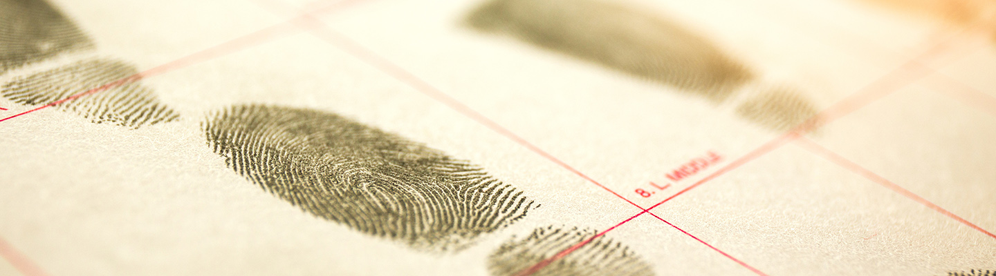 fingerprints on fingerprinting card