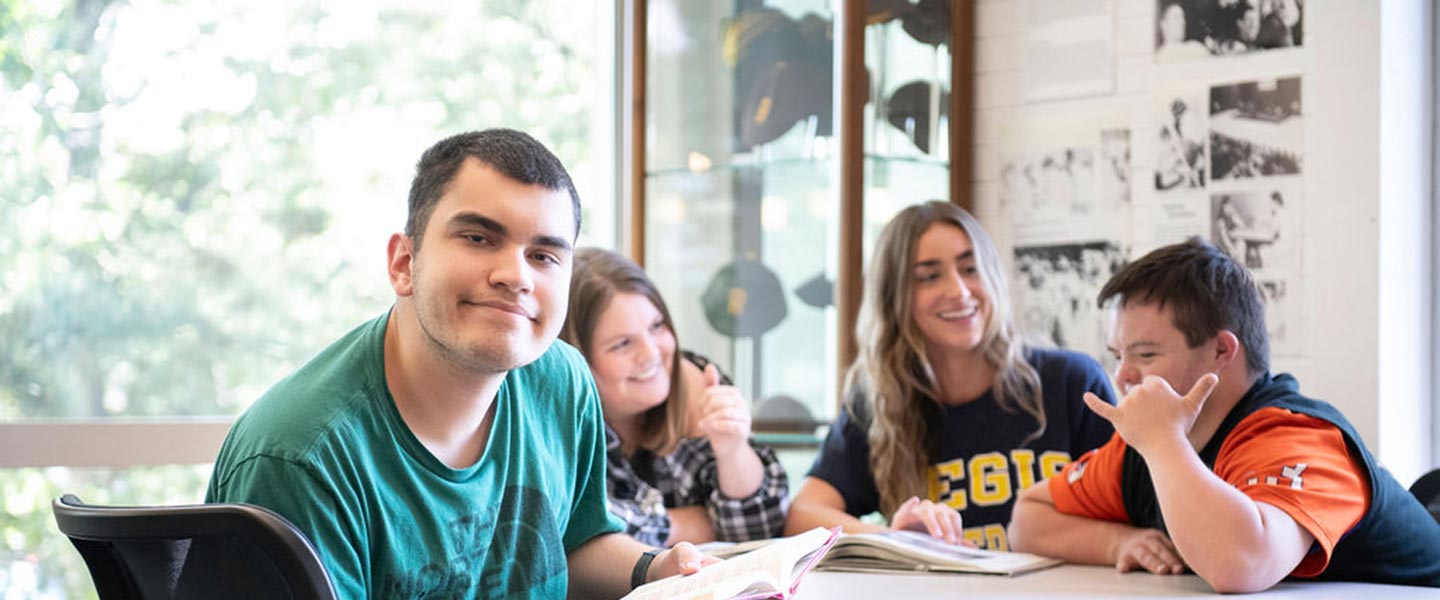 GLOBAL students sitting in a room