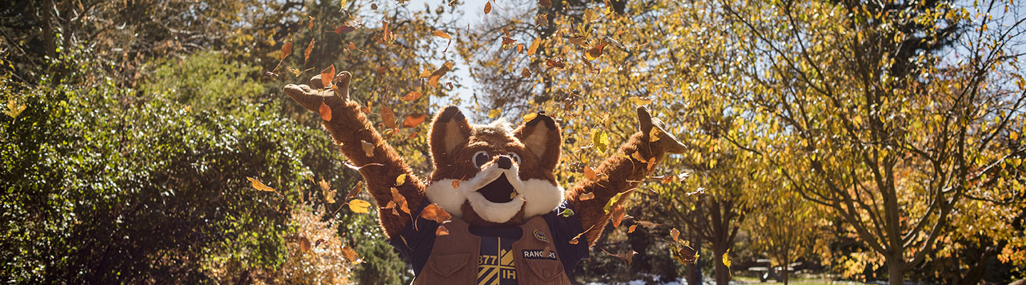 regi throwing fall leaves