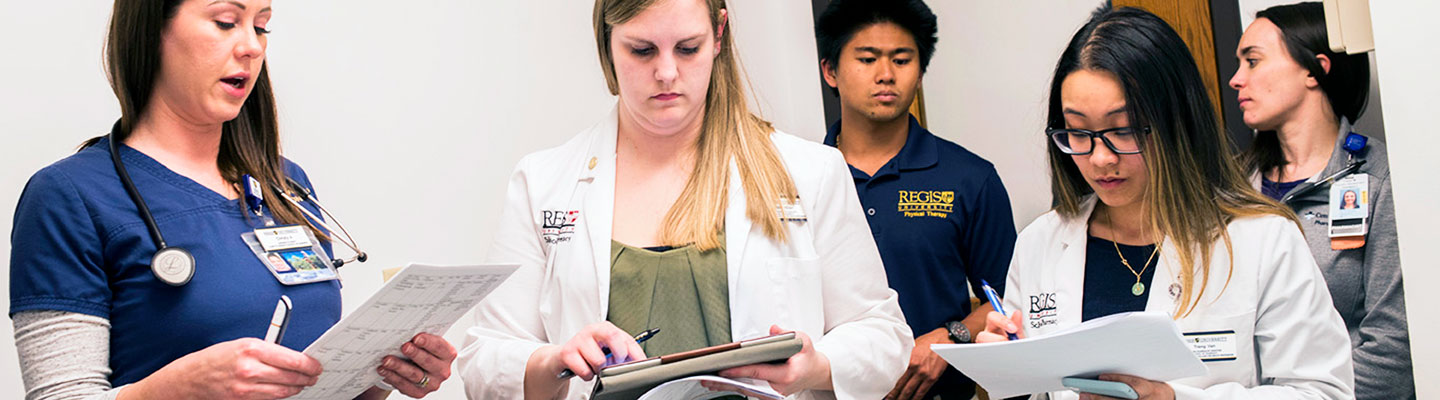 health care students during class review