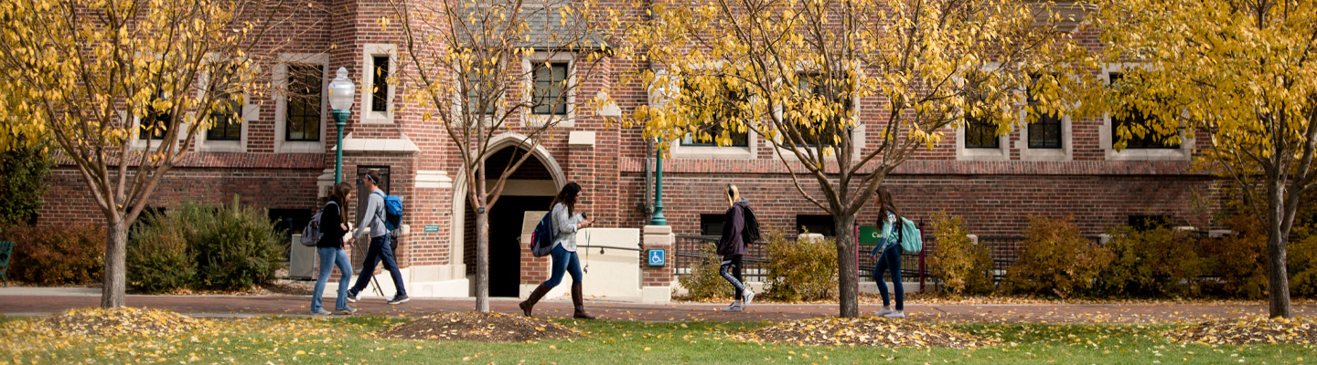 students walking on campus