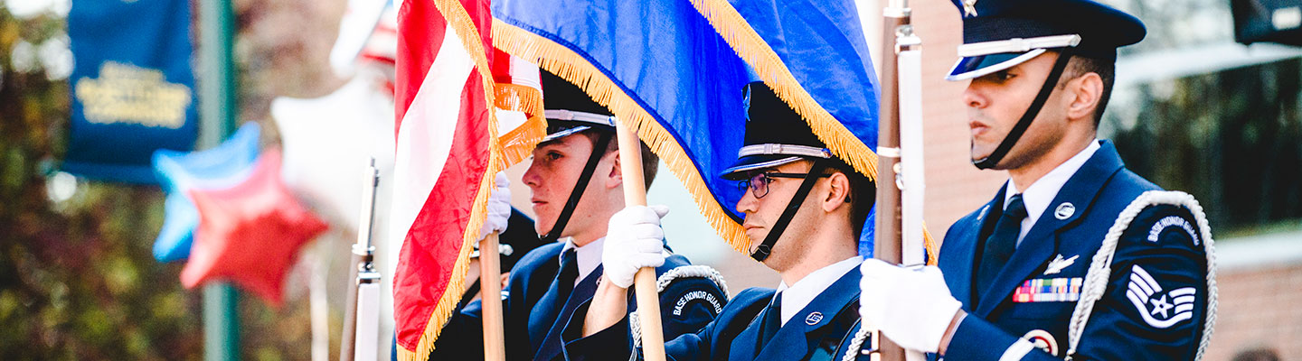 members of the military during flag service