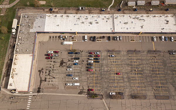 Aerial photo of development site