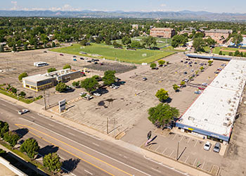aerial view of east campus development site