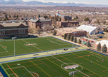 Aerial image of Regis University soccer fields