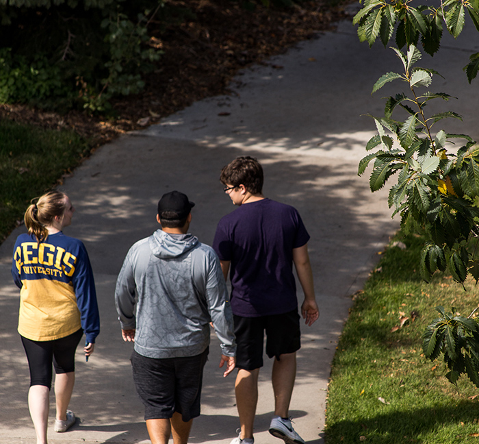 Students walking on campus