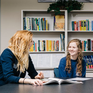 student consults with career development professional