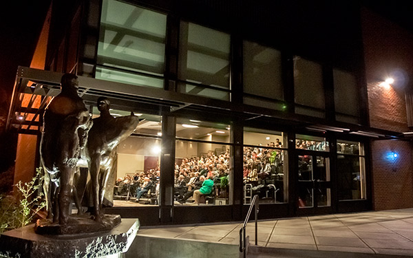 mountain view room at night