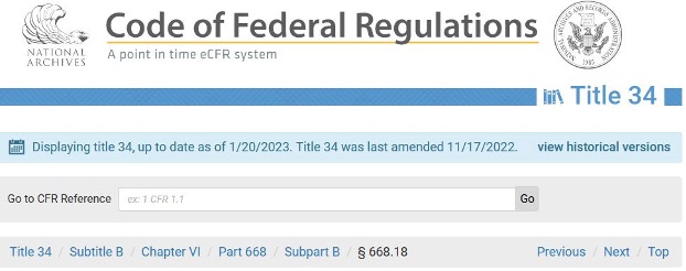 Code of Federal Regulations