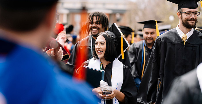 Regis students at commencement