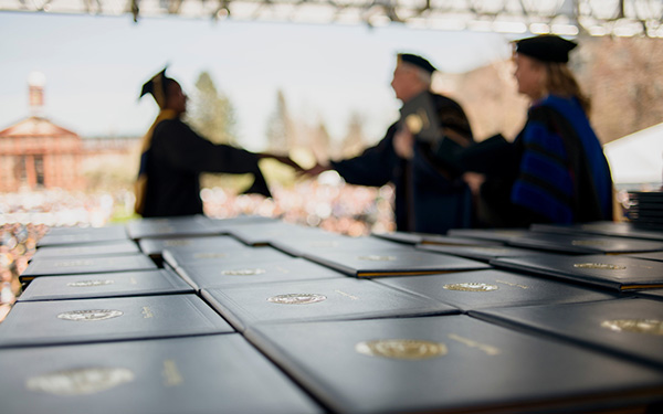 Image of degrees at commencement