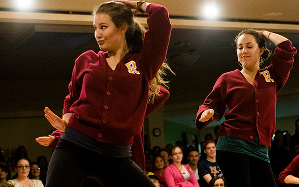 Dancers performing to audience