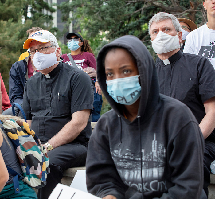 Group prayer at BLM protest