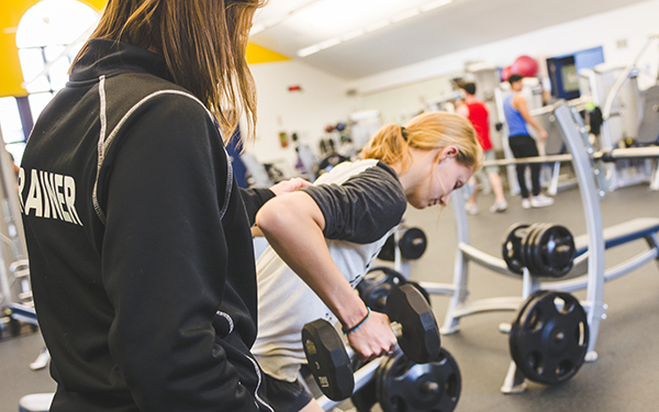 personal trainer in the fitness center