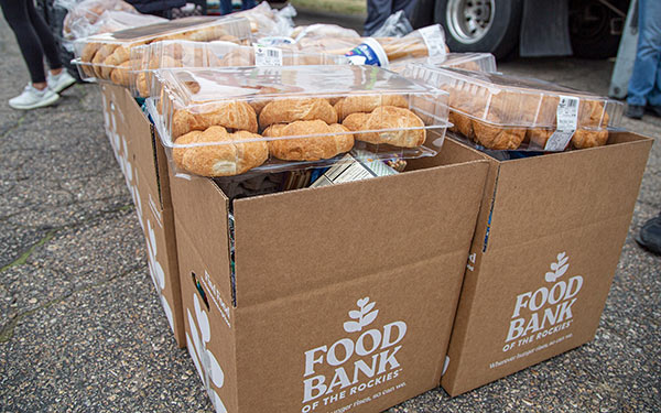 food bank of the rockies box with food ready to be given to a family in need