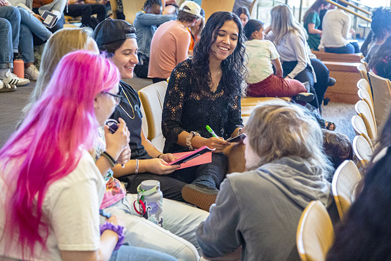 first-year students work in their seminar groups