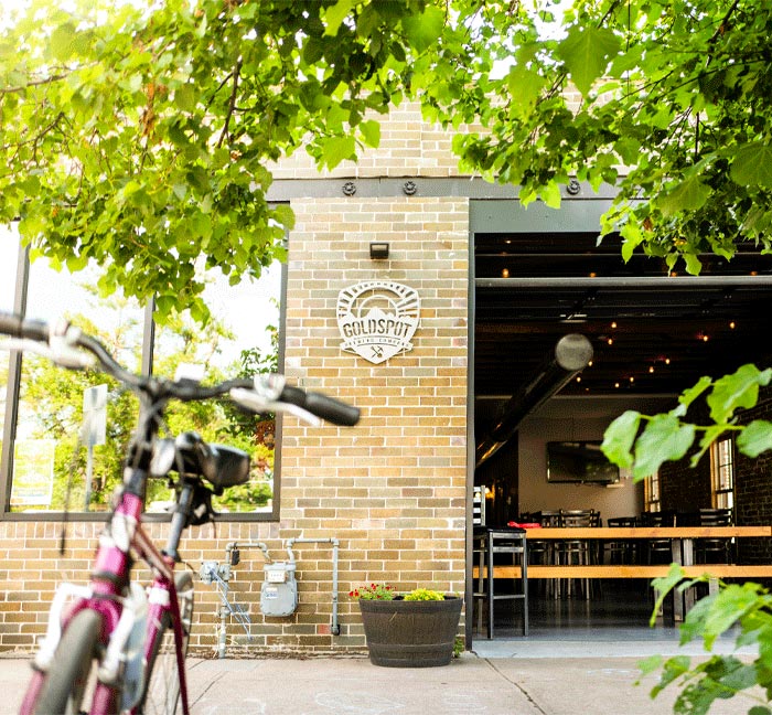 bike outside local brewery