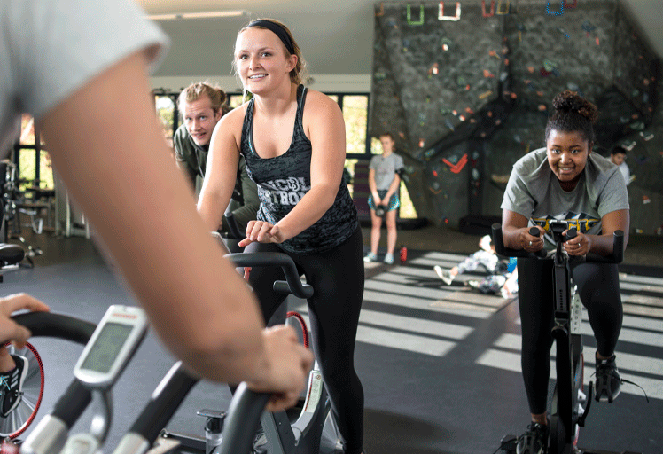 Group fitness classes at Regis University 