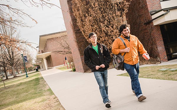 students walking on commons