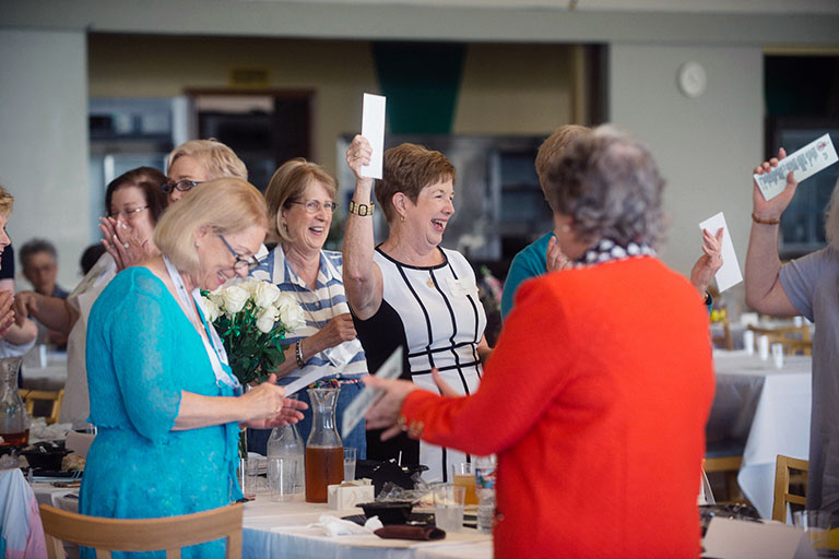 Loretto Heights College alumni celebrate at the reunion brunch.