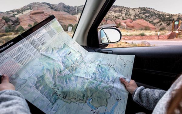 paper map of rocky mountain national park