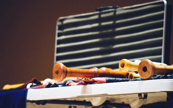 assortment of recorders in a case