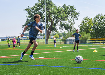 Soccer player in action