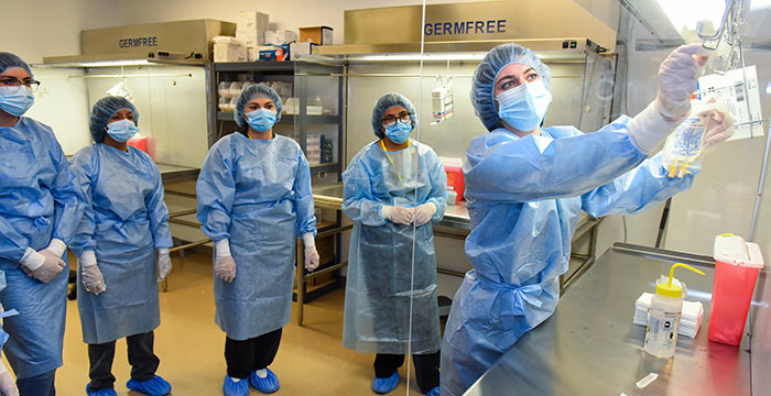 students during germ free exercise at summer camp