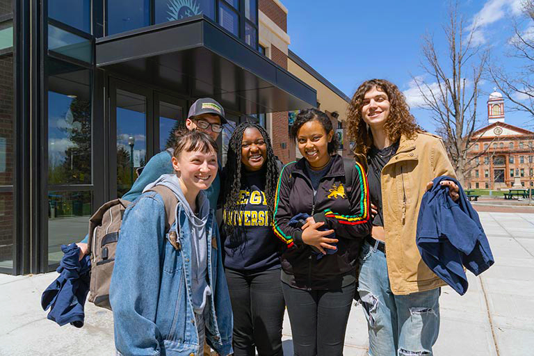 students outside of the student center