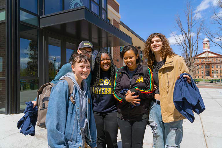 students outside of the student center