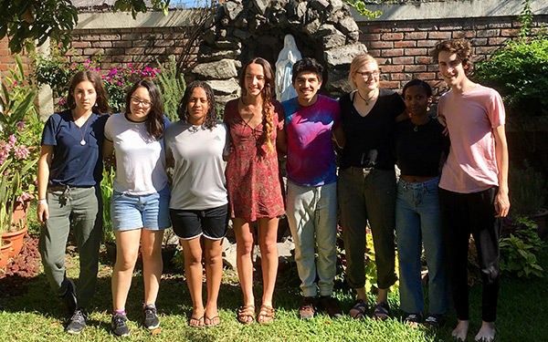 Students from the Romero house posing for a picture