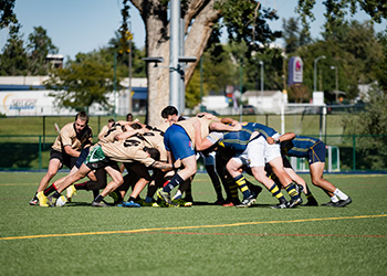 Rugby cleat close up