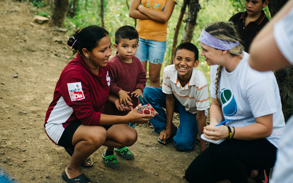Student connecting with a community in Nicaragua.