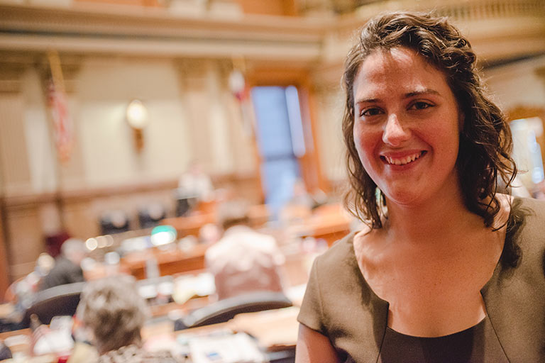 Regis University student intern at the capital