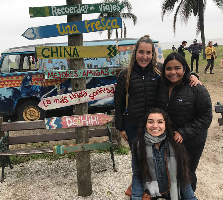 group of three students in argentina