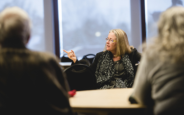 woman speaking to a group