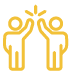 Two figures high-fiving icon