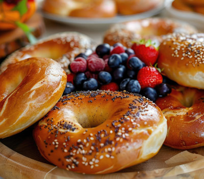 Bagels and fresh berries