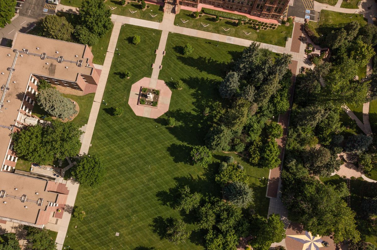 aerial view of Boettcher Commons