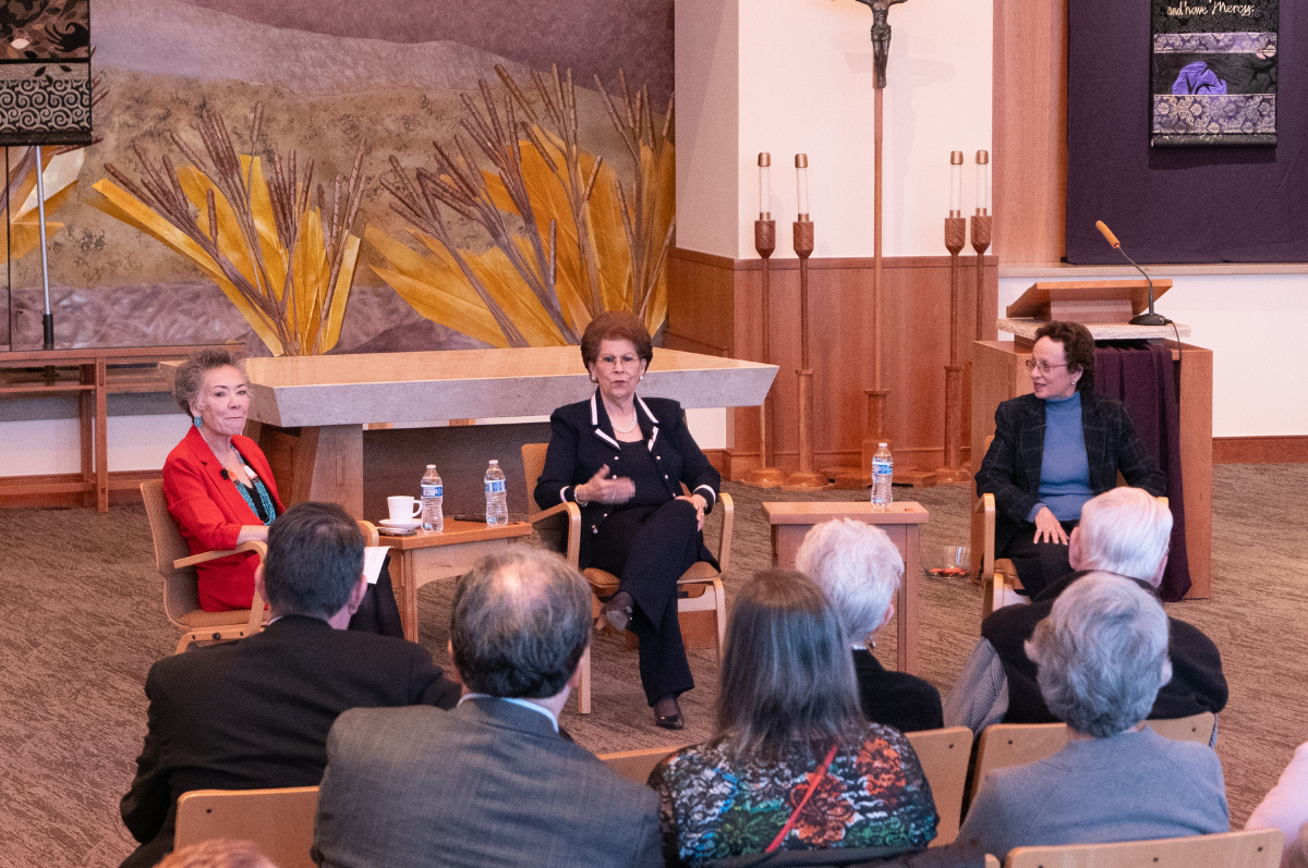 guests listen as Antonia Novello speaks