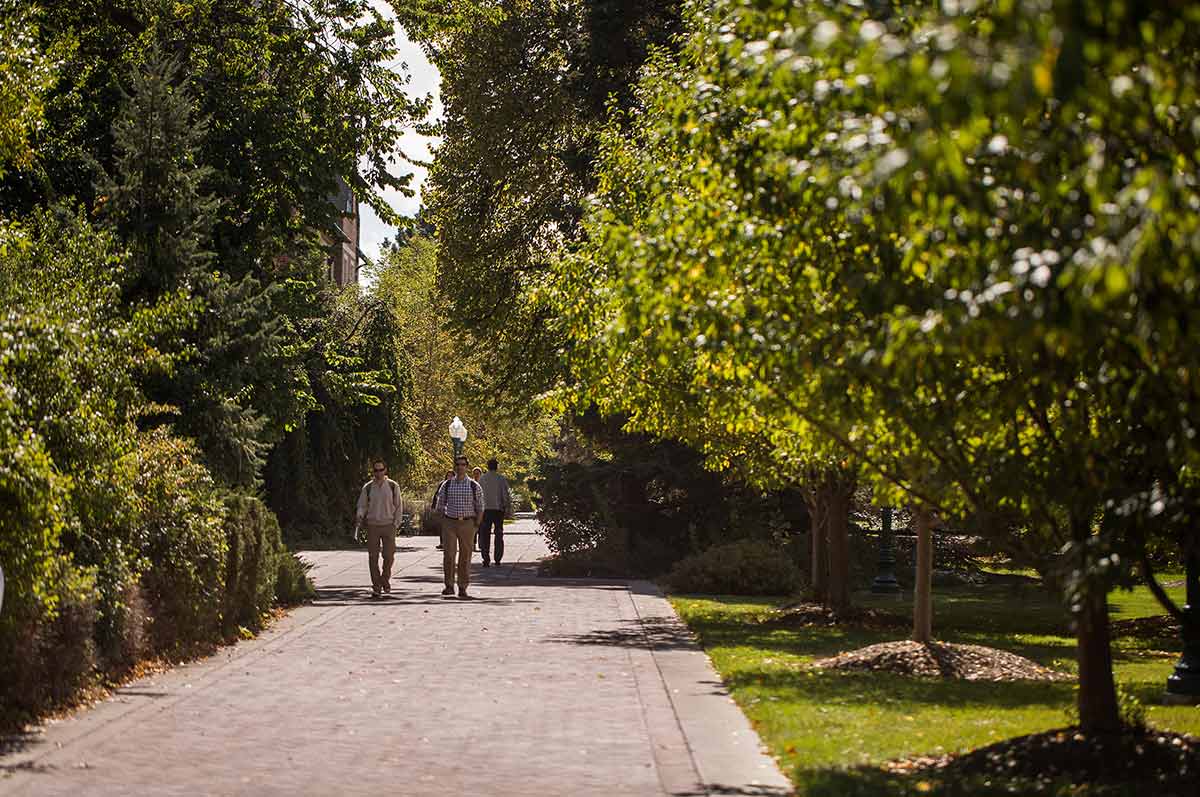 Students walking the Northwest Denver campus