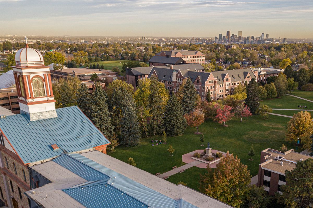 an aerial image of the Regis University Northwest Denver Campus