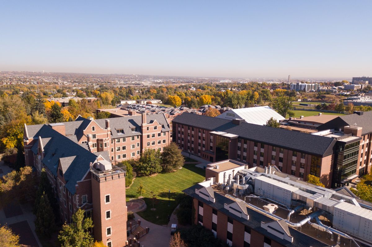 aerial shot of campus