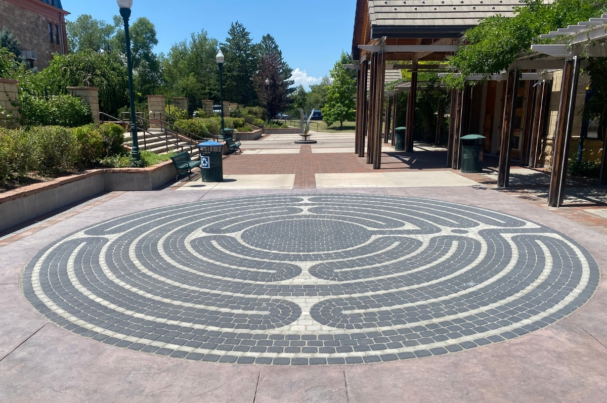 THe new labyrinth on the east side of the chapel