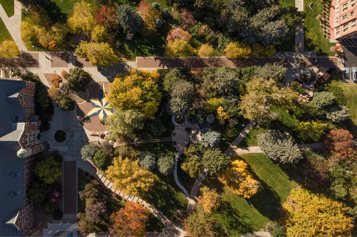 aerial photo of regis university