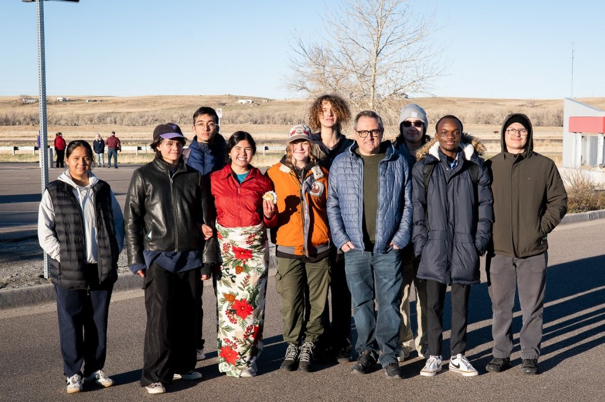 Prfessor Jordi Casanova and the DemoSat students on launch day