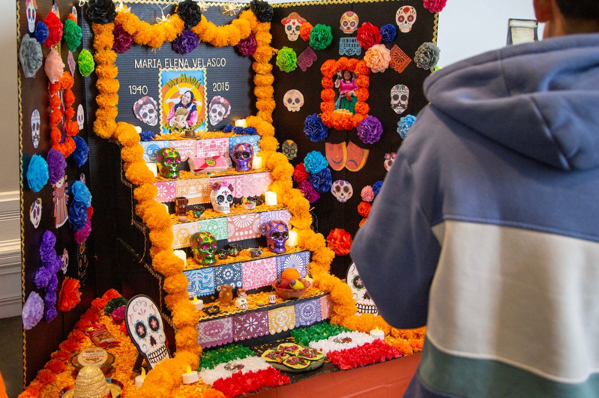 an altar on display in Regis Main Hall