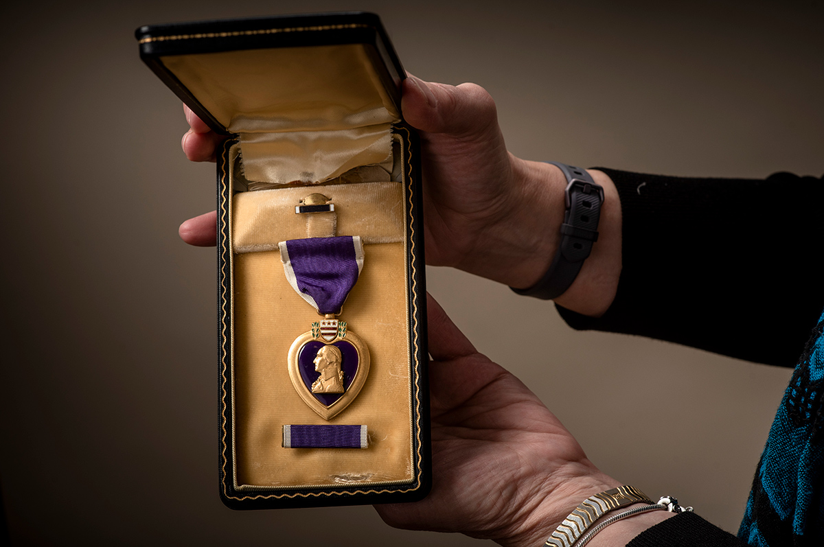 Harry Wilder's Purple Heart, which was donated to Regis University's Stories from Wartime collection