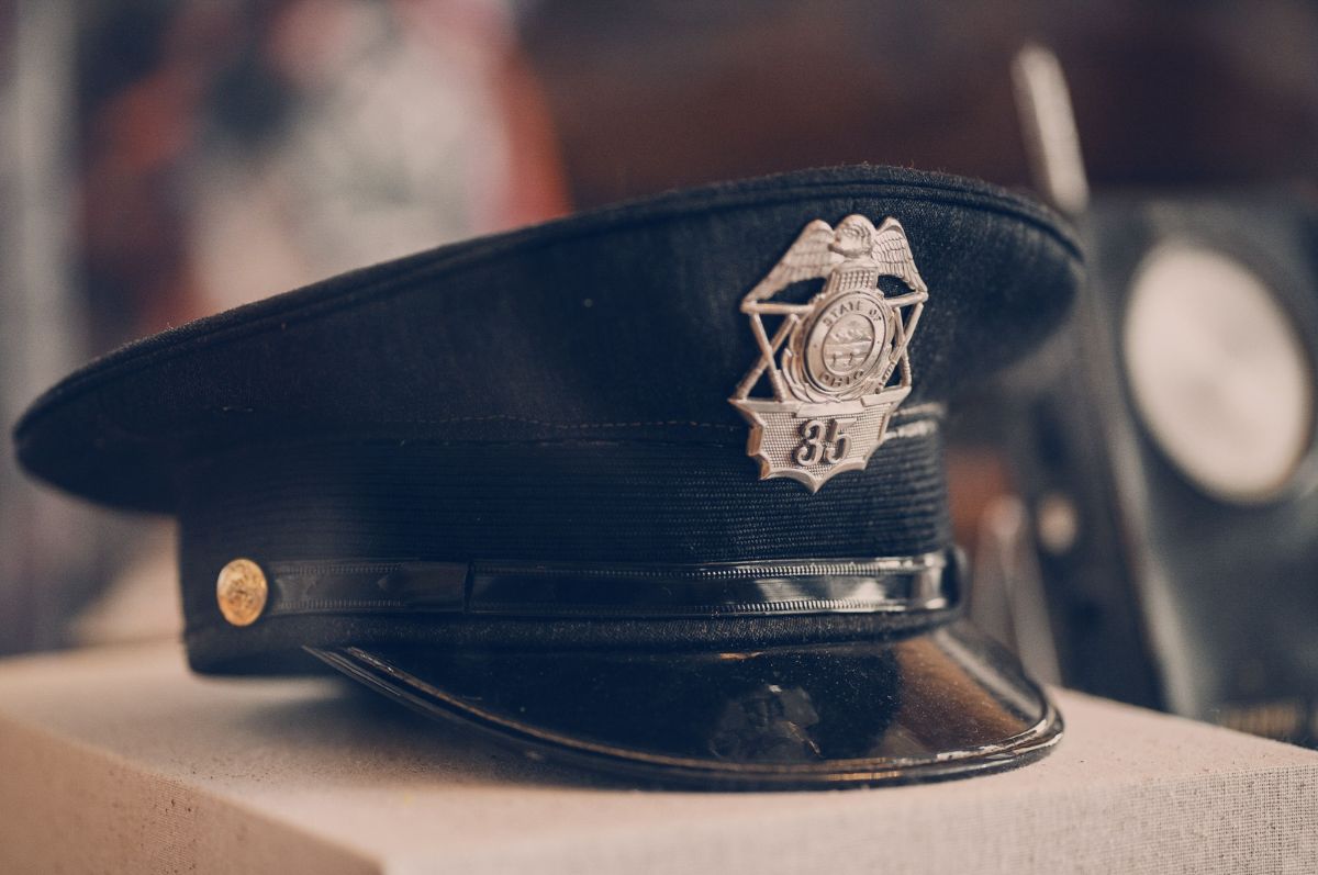 Photo of a faded police cap